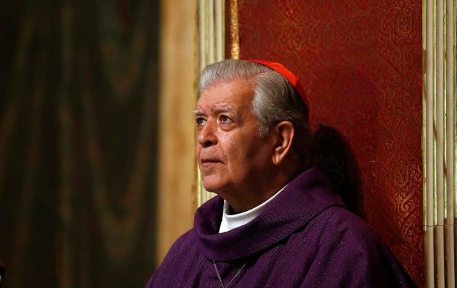Cardinal Jorge Urosa Savino of Venezuela conducts a Mass in honor of the late Venezuelan President Hugo Chavez in Rome