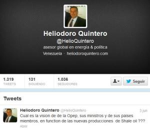 El último tuit de Heliodoro Quintero