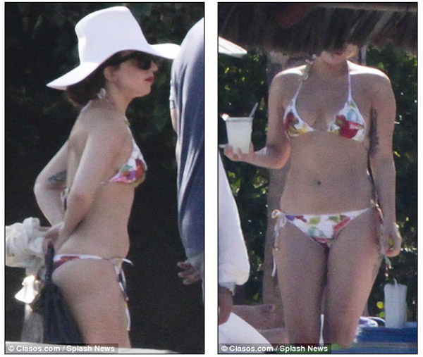 Lady Gaga muestra su cuerpo en bikini tras perder unos kilos (Fotos)