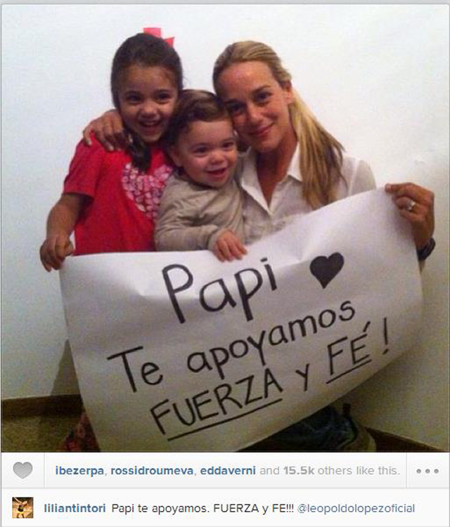 Emotivo mensaje de Lilian y sus hijos a Leopoldo López (Foto)