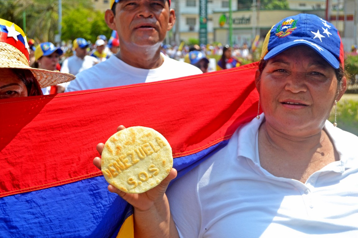 Hasta la arepa pide S.O.S Venezuela (Foto)