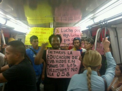 Los “oligarcas” protestan dentro del Metro de Caracas contra 058 (Foto)