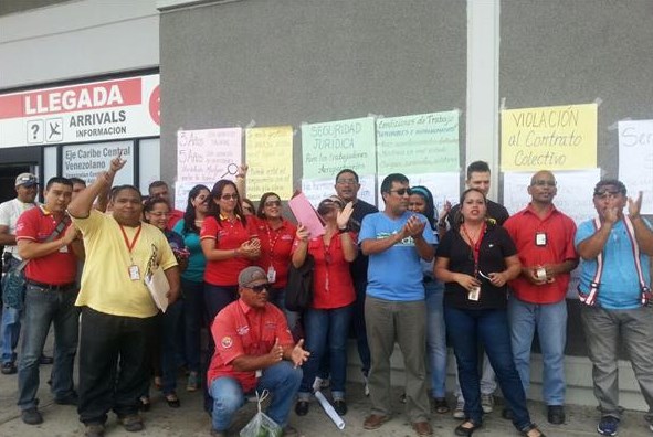 Trabajadores de Bolivariana de Aeropuertos protestaron exigiendo cumplimiento del contrato colectivo