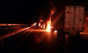 Encapuchados incendian cuatro camiones en Chile (Foto)