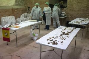Comienzan a extraerse restos óseos de la cripta donde se busca a Cervantes (Fotos)