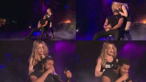 Madonna le dio tremendo beso al rapero Drake, y a él no le gustó (video)