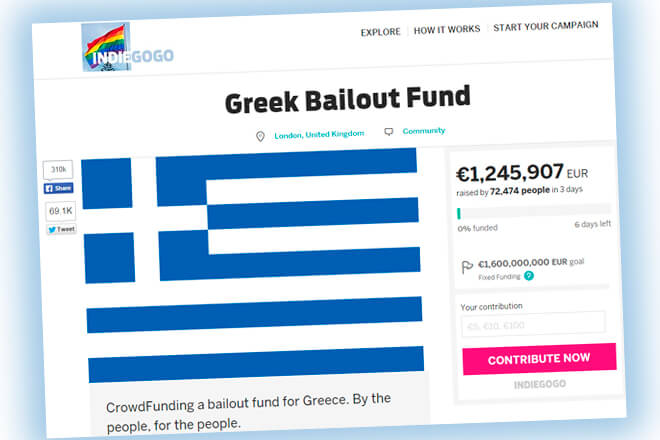 Grecia en Indiegogo: El crowdfunding quiere ayudar a Grecia a salir de la crisis