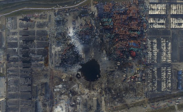  Toma aérea de la zona devastada por explosiones (Foto Reuters)