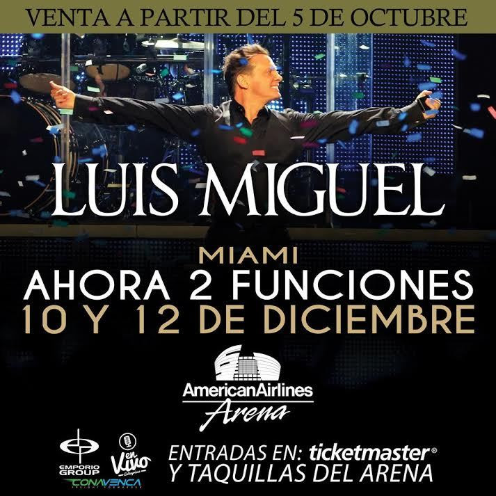 Luis Miguel ofrecerá un segundo concierto en Miami