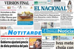 Venezuela CENSURADA: Así escondió la prensa nacional la noticia de los sobrinos de Cilia y Maduro (portadas)