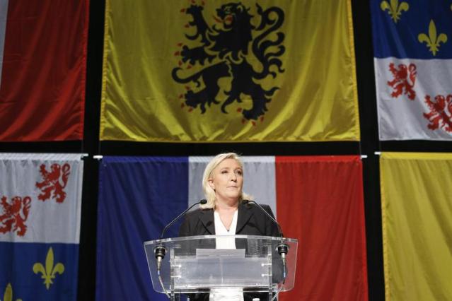 Marine Le Pen, líder del ultraderechista Frente Nacional, celebra el resultado logrado. EFE