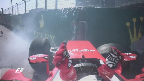 VIDEO: El accidente que desató la furia de Vettel durante el GP de Rusia