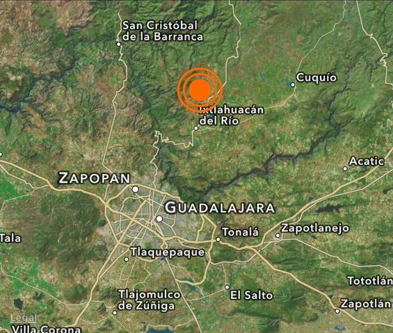 Sismo de magnitud 4,8 sacudió el estado mexicano de Jalisco