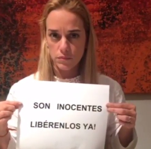 En Video: El mensaje de Lilian Tintori contra la detención arbitraria de dirigentes de la MUD en Cojedes