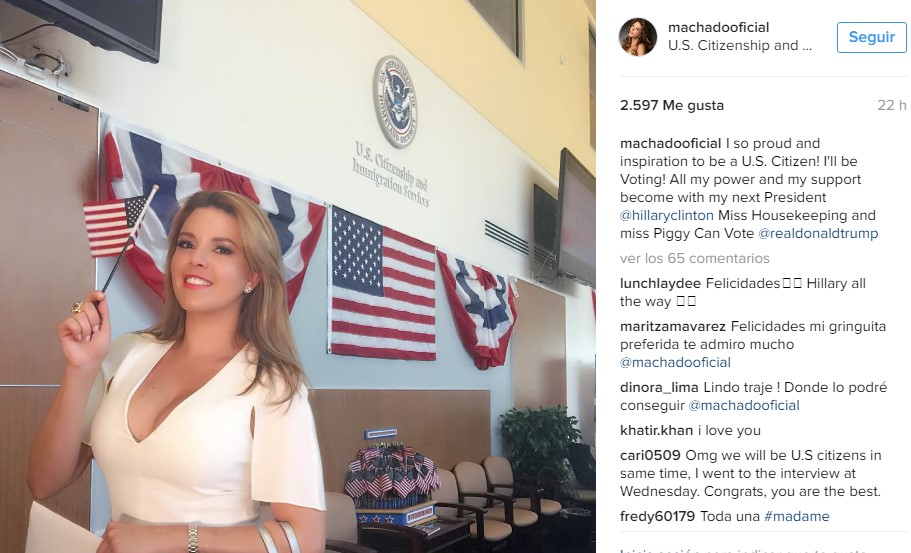 ¡Con banderita en mano! Alicia Machado jura la ciudadanía estadounidense