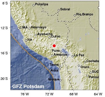 Sismo de magnitud 5,5 sacude sureste de Perú
