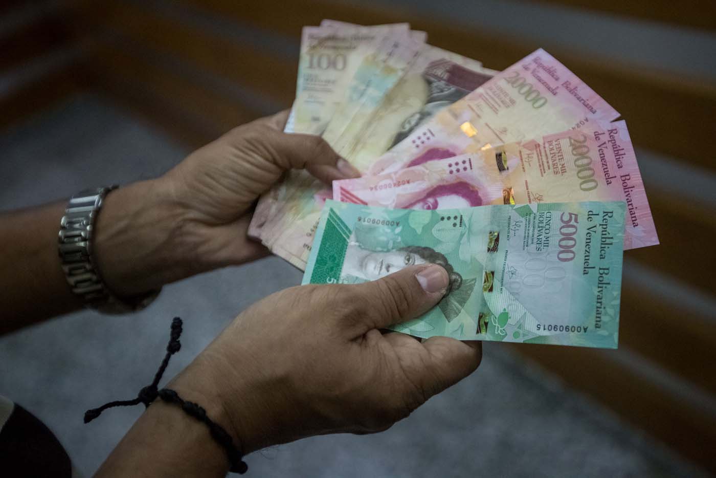 En Caracas no reciben billetes de 20.000 bolívares por falta de efectivo