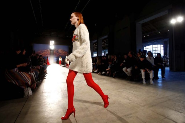 A model presents a creation from the Missoni Autumn/Winter 2017 women's collection during Milan's Fashion Week, in Milan, Italy February 25, 2017. REUTERS/Alessandro Garofalo