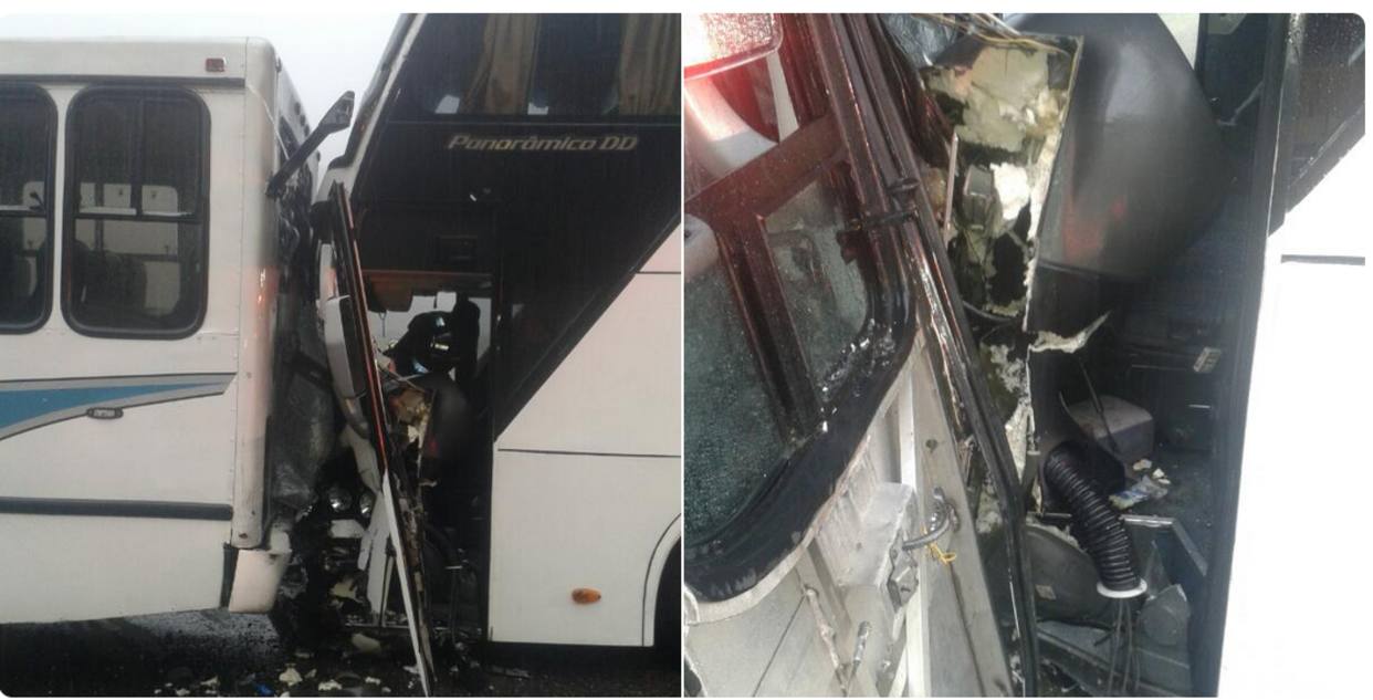 Tres heridos tras el choque de dos autobuses en la Gran Mariscal de Ayacucho