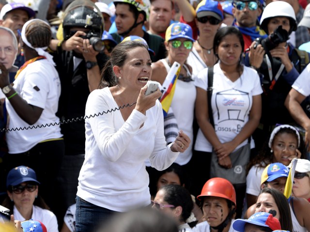 AFP PHOTO / FEDERICO PARRA / María Corina Machado en manifestación de este #6May
