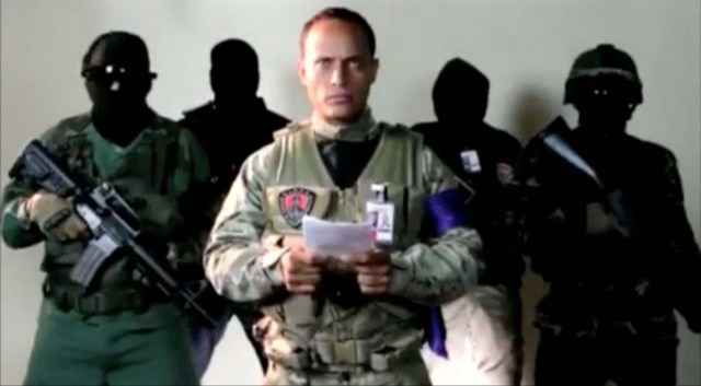 Investigative police pilot Oscar Perez reads a statement from an undisclosed location June 27, 2017, in this still image taken from a video. Mandatory credit @OSCARPEREZGV INSTAGRAM - MUST COURTESY INSTAGRAM/@OSCARPEREZGOV/Handout via REUTERS  ATTENTION EDITORS - THIS IMAGE HAS BEEN SUPPLIED BY A THIRD PARTY. NO RESALES. NO ARCHIVE. MUST COURTESY INSTAGRAM /@OSCARPEREZGOV.