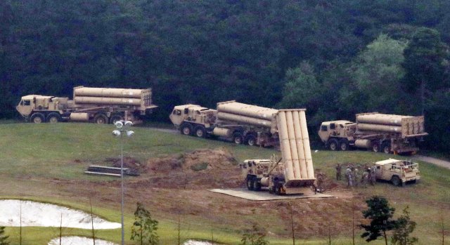 Terminal High Altitude Area Defense (THAAD) interceptors are seen as they arrive at Seongju, South Korea, September 7, 2017.   Lee Jong-hyeon/News1 via REUTERS   ATTENTION EDITORS - THIS IMAGE HAS BEEN SUPPLIED BY A THIRD PARTY. SOUTH KOREA OUT. NO RESALES. NO ARCHIVE.