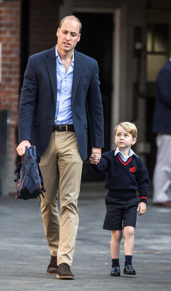 Britain's Prince William accompanies his son Prince George on his first day of school at Thomas's school in Battersea, London, September 7, 2017. REUTERS/Richard Pohle/Pool
