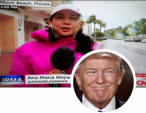 ¡WTF! Donald Trump en “tanga” sabotea reporte de CNN durante llegada de hurácán Irma