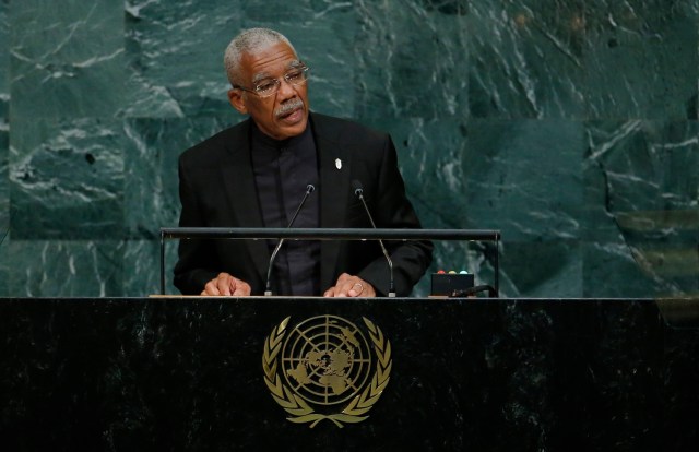 Guyana President David Arthur Granger addresses the 72nd United Nations General Assembly at U.N. Headquarters in New York, U.S., September 20, 2017. REUTERS/Eduardo Munoz