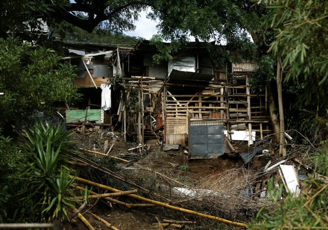 Houses damaged by a mudslide is seen after that the Storm Nate affected the country in outskirts of San Jose, Costa Rica October 6, 2017. REUTERS/Juan Carlos Ulate