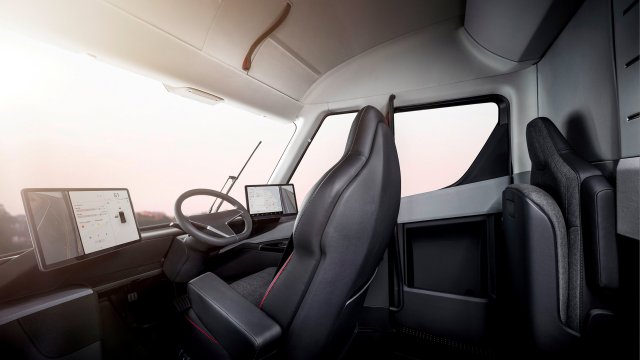 Undated handout image of the interior of the Tesla Semi