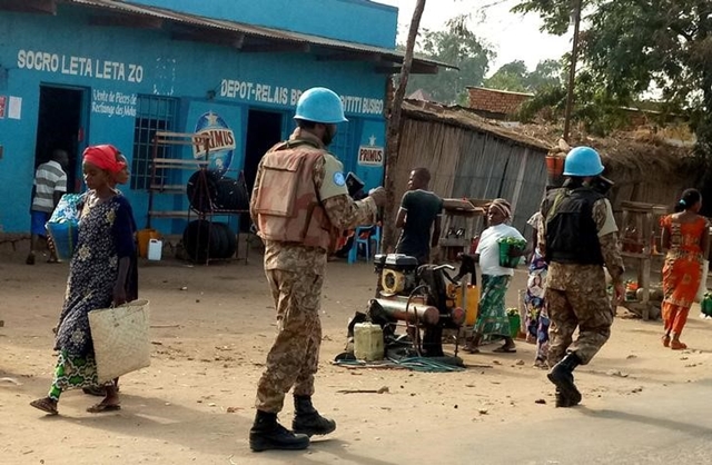 Imagen de archivo de Cascos Azules de la ONU patrullando las calles de Uvira, Kivu del Sur, en la República Democrática del Congo, Septiembre 30, 2017. REUTERS/Crispin Kyala