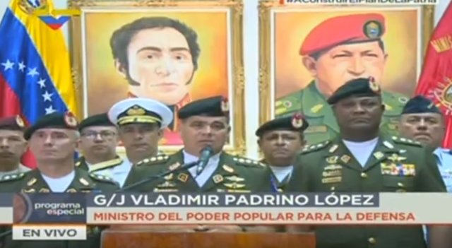 El ministro de Defensa, Vladimir Padrino López (Foto: Captura de TV)