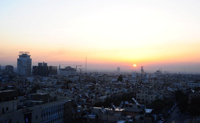 A general view of Damascus city during sunrise, Syria April 14, 2018. SANA/Handout via REUTERS THIS IMAGE HAS BEEN SUPPLIED BY A THIRD PARTY. REUTERS IS UNABLE TO INDEPENDENTLY VERIFY THIS IMAGE