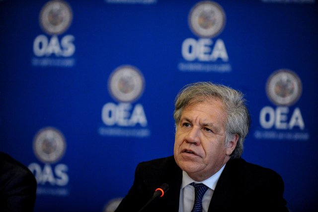 OAS General Secretary Luis Almagro participates in the Organization of American States (OAS) news conference with a panel of independent international experts who will present their conclusions and recommendations on "whether crimes against humanity have been committed in Venezuela", in Washington, U.S., May 29, 2018. REUTERS/Mary F. Calvert