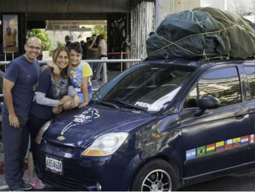La historia de una familia venezolana que viajó de Maracaibo a Argentina en su propio carro