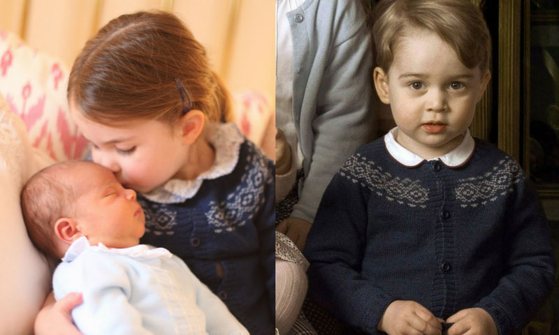 La princesa Charlotte heredó el sweater del príncipe George (fotos)