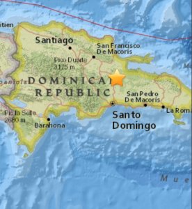 Sismo de magnitud 5,0 se registra en República Dominicana
