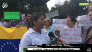 Enfermeros y maestros de Táchira de unieron para protestar contra la eliminación del tabulador salarial #19Sep