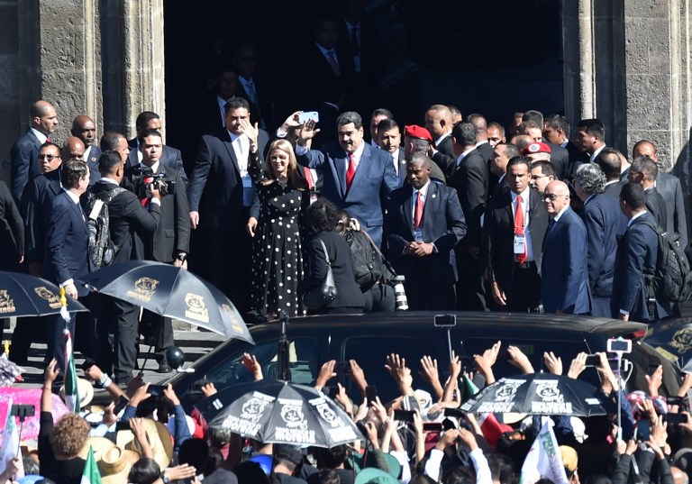 Maduro llegó al Palacio Nacional de México en medio de una polémica por su visita