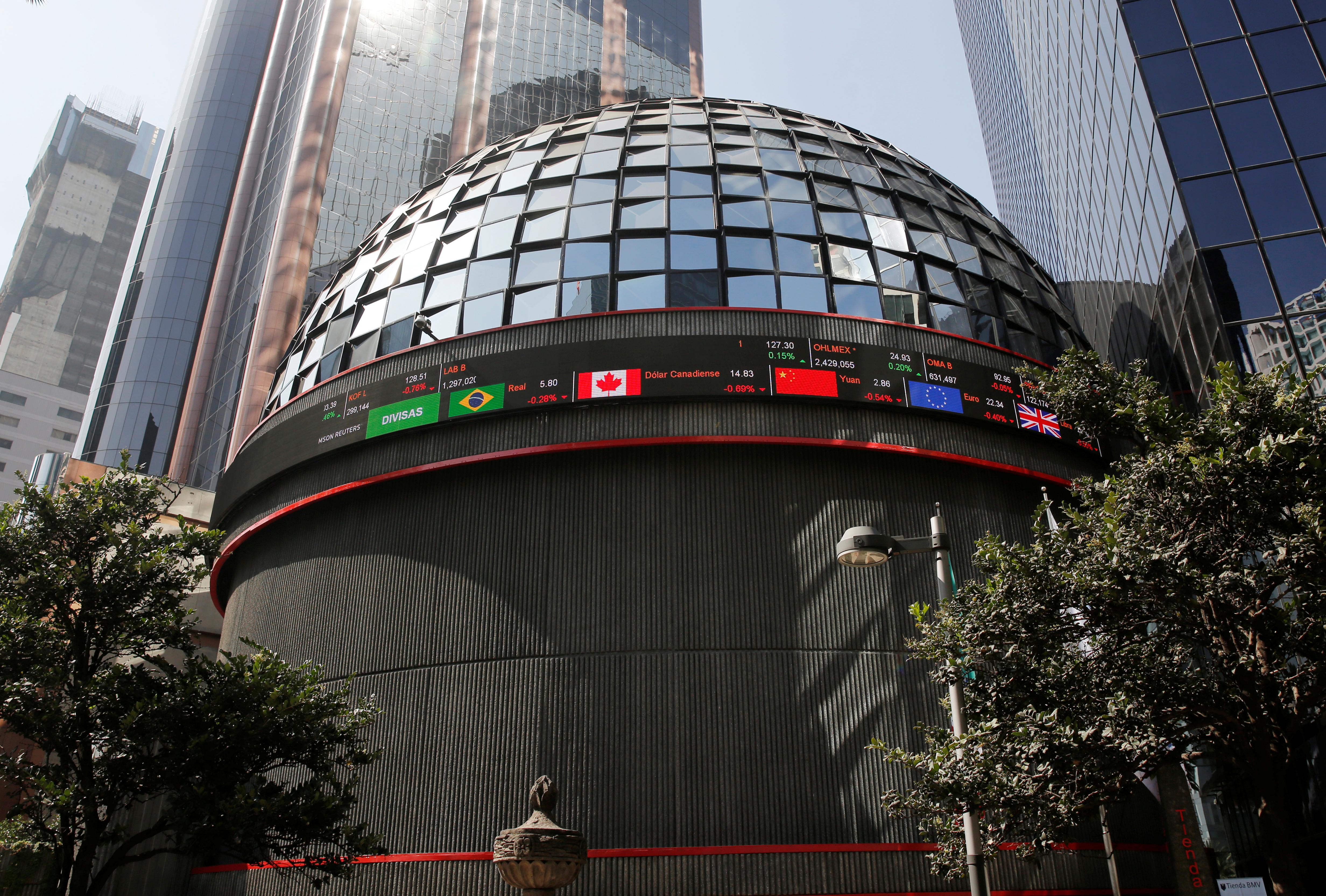 Bolsa mexicana retrocede en línea con Wall Street tras histórico repunte