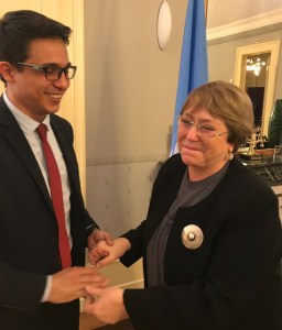 Lorent Saleh se reunió con Bachelet para constatar la situación de los DDHH en Venezuela