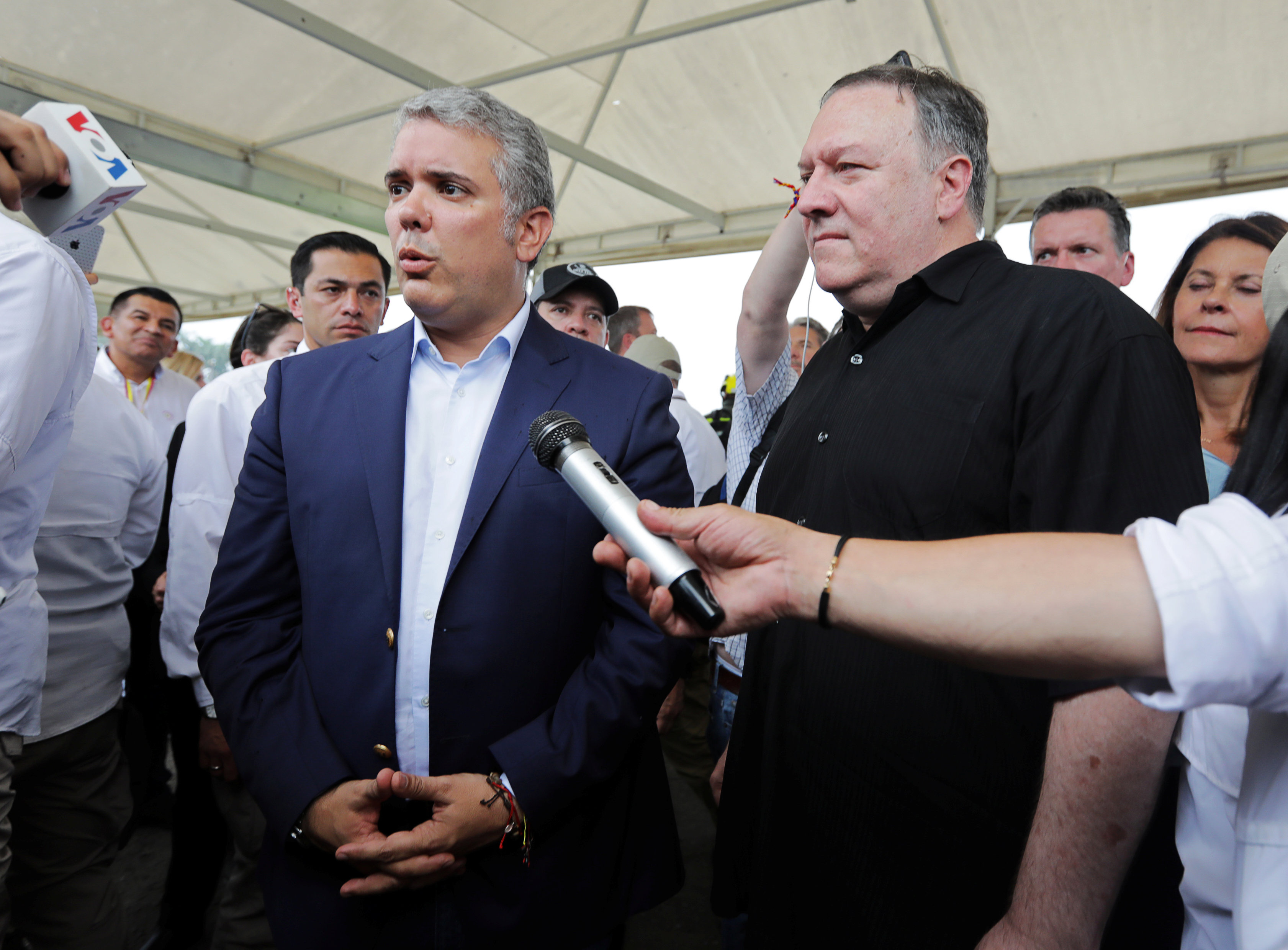 FOTOS y VIDEO: Duque y Pompeo visitaron el Puente Internacional Simón Bolívar