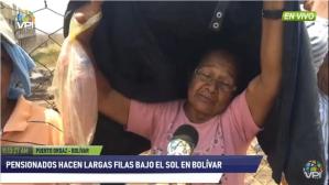 Pensionados en el estado Bolívar se marchitan bajo el sol para cobrar en efectivo #16Abr