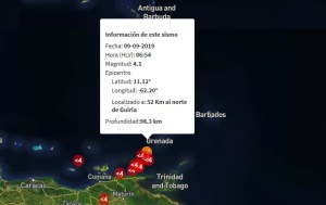Sismo de magnitud 4.1 en Güiria
