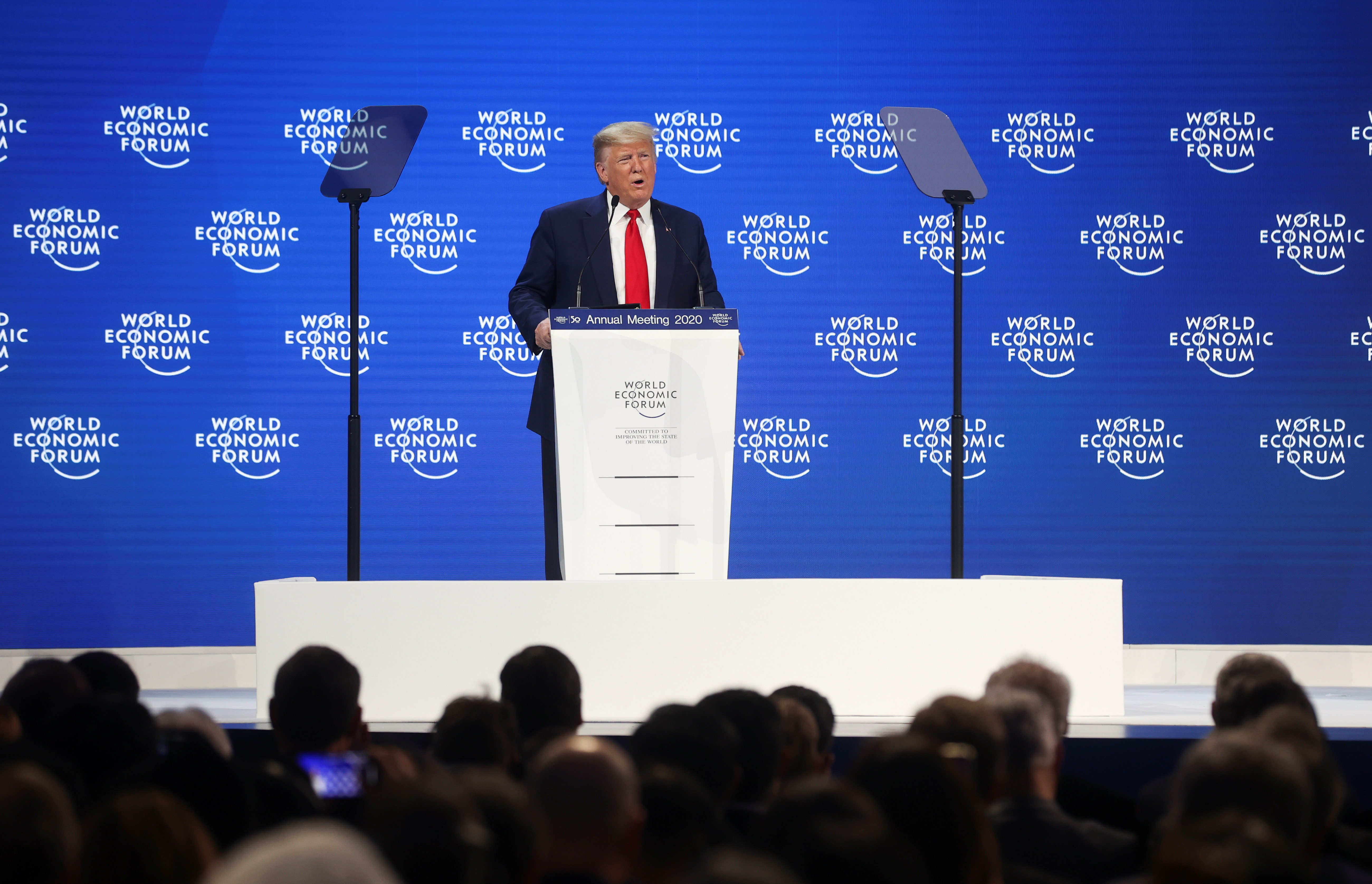 Trump expuso en Davos su triunfo en las negociaciones con China y México