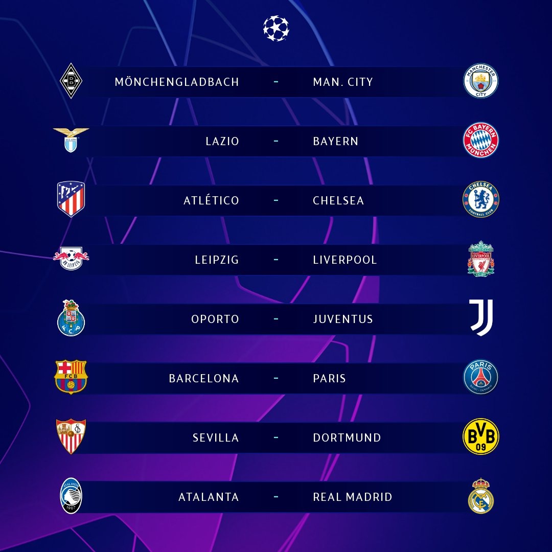 Barcelona-PSG y Atletico Madrid-Chelsea, en difíciles octavos de Champions para equipos españoles