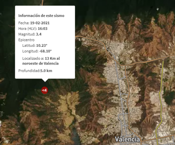 Fuerte sismo estremeció a Valencia durante la tarde de este #19Feb