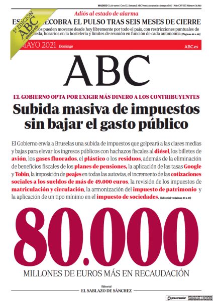 Portadas de la prensa internacional de este domingo 9 de mayo de 2021