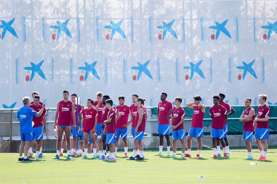 Duro golpe: El Barcelona ya siente la ausencia de Messi en los entrenamientos (VIDEO)